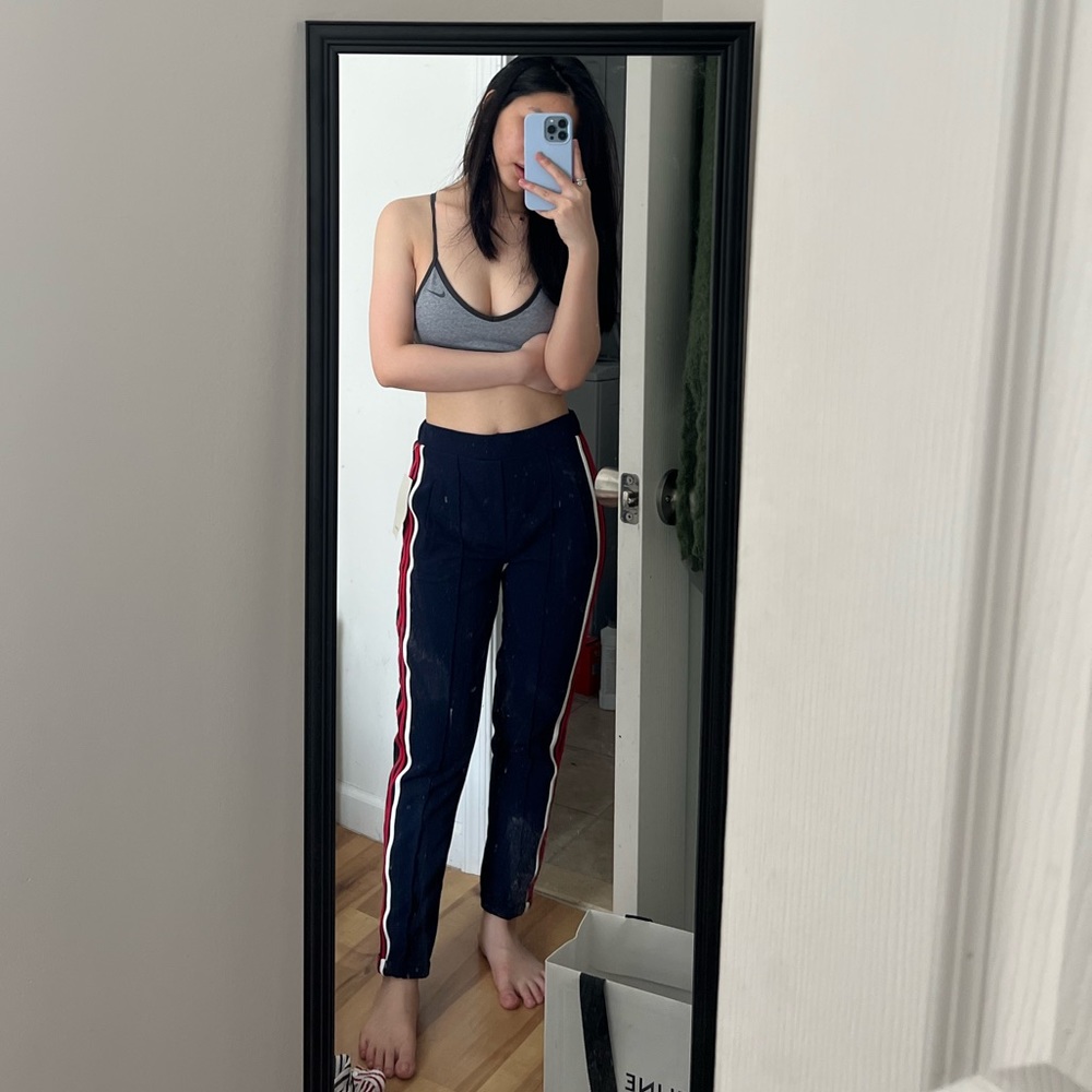 zara striped trousers